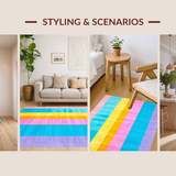 Charming Colorful Striped Visual Delight(Blue)