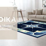 Ultra Soft Area Rug, Non Slip, Stain Resistant, Washable Area Rugs for Living Room, Bedroom, Contemporary Marine Inspired Design(Blue)