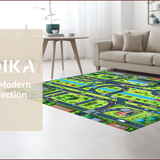 Ultra Soft Area Rug, Non Slip, Stain Resistant, Washable Area Rugs for Living Room, Bedroom, Multi Color Educational Playmat for Kids(Green)
