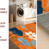Ultra Soft Area Rug, Non Slip, Stain Resistant, Washable Area Rugs for Living Room, Bedroom, Artistic Multihued Nature Theme(Orange)