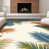 Ultra Soft Area Rug, Non Slip, Stain Resistant, Washable Area Rugs for Living Room, Bedroom, Fresh Tropical Oasis Style(Orange)