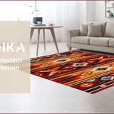 Ultra Soft Area Rug, Non Slip, Stain Resistant, Washable Area Rugs for Living Room, Bedroom, Rustic Earthy Southwestern Motif(Red)