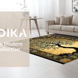 Ultra Soft Area Rug, Non Slip, Stain Resistant, Washable Area Rugs for Living Room, Bedroom, Vibrant Earthy Aesthetic Charm(Gold)