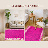 Ultra Soft Area Rug, Non Slip, Stain Resistant, Washable Area Rugs for Living Room, Bedroom, Dynamic Contemporary Animal Design(Pink)