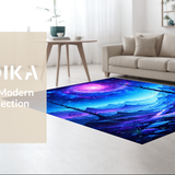 Ultra Soft Area Rug, Non Slip, Stain Resistant, Washable Area Rugs for Living Room, Bedroom, Bright UV Reactive Dreamscape(Purple)