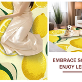 Ultra Soft Area Rug, Non Slip, Stain Resistant, Washable Area Rugs for Living Room, Bedroom, Seasonal Lemon Motif with Cozy Vibes(Yellow)