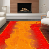 Ultra Soft Area Rug, Non Slip, Stain Resistant, Washable Area Rugs for Living Room, Bedroom, Sizzling Earthy Tones Composition(Orange)