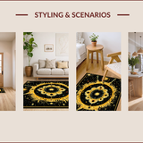 Ultra Soft Area Rug, Non Slip, Stain Resistant, Washable Area Rugs for Living Room, Bedroom, Boho Celestial Moon Stars(Black)