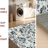 Ultra Soft Area Rug, Non Slip, Stain Resistant, Washable Area Rugs for Living Room, Bedroom, Eclectic Abstract Artful Layering(White)