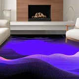 Ultra Soft Area Rug, Non Slip, Stain Resistant, Washable Area Rugs for Living Room, Bedroom, Vibrant Abstract Geometric Waves(Purple)