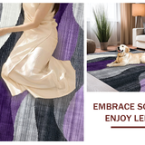 Ultra Soft Area Rug, Non Slip, Stain Resistant, Washable Area Rugs for Living Room, Bedroom, Minimalist Elegant Lattice Composition(Purple)
