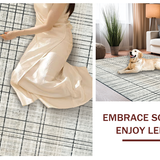 Ultra Soft Area Rug, Non Slip, Stain Resistant, Washable Area Rugs for Living Room, Bedroom, Urban Grid Stripe Rug Featuring Minimalist Contrast and Sleek Rhythmic Lines(Gray)