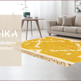 Ultra Soft Area Rug, Non Slip, Stain Resistant, Washable Area Rugs for Living Room, Bedroom, Modern Abstract Prado(Yellow)