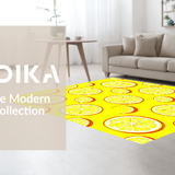 Ultra Soft Area Rug, Non Slip, Stain Resistant, Washable Area Rugs for Living Room, Bedroom, Charming Fruit-Inspired Motif(Yellow)