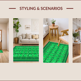 Ultra Soft Area Rug, Non Slip, Stain Resistant, Washable Area Rugs for Living Room, Bedroom, Boho Oriental Vintage(Green)