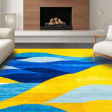 Ultra Soft Area Rug, Non Slip, Stain Resistant, Washable Area Rugs for Living Room, Bedroom, Elegant Colorful Swirl Pattern(Yellow)