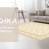 Ultra Soft Area Rug, Non Slip, Stain Resistant, Washable Area Rugs for Living Room, Bedroom, Charming Earthy Floral Aesthetic(Ivory)