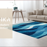 Ultra Soft Area Rug, Non Slip, Stain Resistant, Washable Area Rugs for Living Room, Bedroom, Colorful Coastal Abstract Waves(Blue)