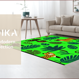 Ultra Soft Area Rug, Non Slip, Stain Resistant, Washable Area Rugs for Living Room, Bedroom, Tropical Jungle Dark Green Nursery Play Rug(Green)