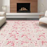 Ultra Soft Area Rug, Non Slip, Stain Resistant, Washable Area Rugs for Living Room, Bedroom, Blush Bow and Cherry Accent Rug Pattern(Pink)
