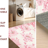 Ultra Soft Area Rug, Non Slip, Stain Resistant, Washable Area Rugs for Living Room, Bedroom, Rustic Pink Blossom Charm(Pink)