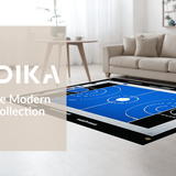 Dynamic Black and White Court Print(Blue)