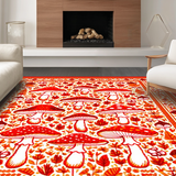 Eclectic Whimsical Mushroom Artistry(Red)