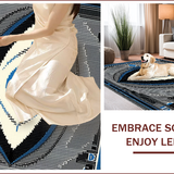 Ultra Soft Area Rug, Non Slip, Stain Resistant, Washable Area Rugs for Living Room, Bedroom, Evil Eye Tassel Boho(Blue)