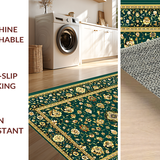 Ultra Soft Area Rug, Non Slip, Stain Resistant, Washable Area Rugs for Living Room, Bedroom, Contemporary Abstract Linear Theme(Green)