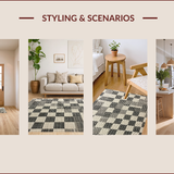 Ultra Soft Area Rug, Non Slip, Stain Resistant, Washable Area Rugs for Living Room, Bedroom, Faux Wool Plaid Checkered(Gray)