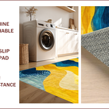 Ultra Soft Area Rug, Non Slip, Stain Resistant, Washable Area Rugs for Living Room, Bedroom, Contemporary Geometric Color Blend(Yellow)