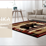 Ultra Soft Area Rug, Non Slip, Stain Resistant, Washable Area Rugs for Living Room, Bedroom, Vibrant Red and Brown Ethnic Pattern(Brown)
