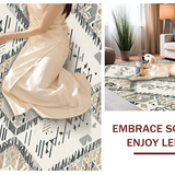 Ultra Soft Area Rug, Non Slip, Stain Resistant, Washable Area Rugs for Living Room, Bedroom, Elegant Earthy Tone Texture(Beige)