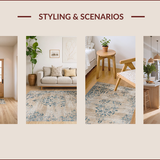 Ultra Soft Area Rug, Non Slip, Stain Resistant, Washable Area Rugs for Living Room, Bedroom, Chic Soft Neutral Medallion Design(Beige)