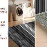Ultra Soft Area Rug, Non Slip, Stain Resistant, Washable Area Rugs for Living Room, Bedroom, Elegant Monochrome Geometric Style(Black)