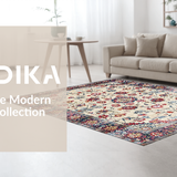 Ultra Soft Area Rug, Non Slip, Stain Resistant, Washable Area Rugs for Living Room, Bedroom, Artful Muted Floral Composition(Beige)