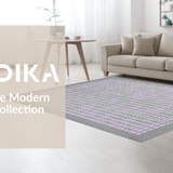 Ultra Soft Area Rug, Non Slip, Stain Resistant, Washable Area Rugs for Living Room, Bedroom, Subtle Modern Tiled Aesthetic(Gray)