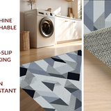 Ultra Soft Area Rug, Non Slip, Stain Resistant, Washable Area Rugs for Living Room, Bedroom, Sleek Neutral Palette Linear Arrangement(Gray)