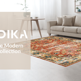 Ultra Soft Area Rug, Non Slip, Stain Resistant, Washable Area Rugs for Living Room, Bedroom, Modern Vibrant Trellis Aesthetic(Red)