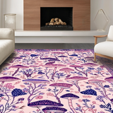 Ultra Soft Area Rug, Non Slip, Stain Resistant, Washable Area Rugs for Living Room, Bedroom, Serene Pastel Foliage Fusion(Pink)