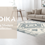 Ultra Soft Area Rug, Non Slip, Stain Resistant, Washable Area Rugs for Living Room, Bedroom, Elegant Minimalist Lattice Pattern(Gray)