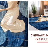 Ultra Soft Area Rug, Non Slip, Stain Resistant, Washable Area Rugs for Living Room, Bedroom, Sophisticated Tiled Symmetry Arrangement(Blue)
