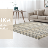 Ultra Soft Area Rug, Non Slip, Stain Resistant, Washable Area Rugs for Living Room, Bedroom, Chic Contemporary Diamond Motif(Beige)