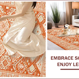 Ultra Soft Area Rug, Non Slip, Stain Resistant, Washable Area Rugs for Living Room, Bedroom, Vivid Herringbone Orange Aesthetic(Orange)