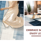 Ultra Soft Area Rug, Non Slip, Stain Resistant, Washable Area Rugs for Living Room, Bedroom, Modern Ombre Stripe Patterned Carpet(Blue)