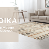 Ultra Soft Area Rug, Non Slip, Stain Resistant, Washable Area Rugs for Living Room, Bedroom, Minimalist Beige Striped Composition(Beige)