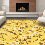 Ultra Soft Area Rug, Non Slip, Stain Resistant, Washable Area Rugs for Living Room, Bedroom, Modern Floral-Inspired Decor Theme(Yellow)