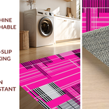 Ultra Soft Area Rug, Non Slip, Stain Resistant, Washable Area Rugs for Living Room, Bedroom, Bold Modern Striped Decorative Element(Pink)