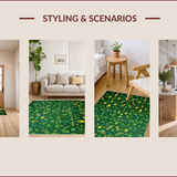 Ultra Soft Area Rug, Non Slip, Stain Resistant, Washable Area Rugs for Living Room, Bedroom, Vibrant Nature-Inspired Aesthetic(Green)