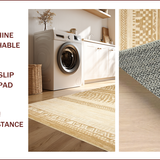 Ultra Soft Area Rug, Non Slip, Stain Resistant, Washable Area Rugs for Living Room, Bedroom, Rustic Tan Trellis Design Element(Beige)